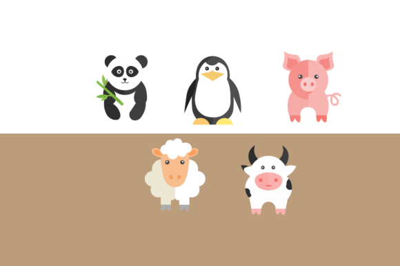 Animals Happy Illustrations Set: Graphics and Illustrations Review