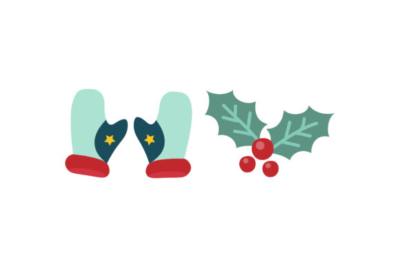 Christmas Gloves Fruit Illustrations Set for Graphics & Design