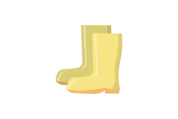Gardening Boots Yellow Illustrations: Bold Graphics