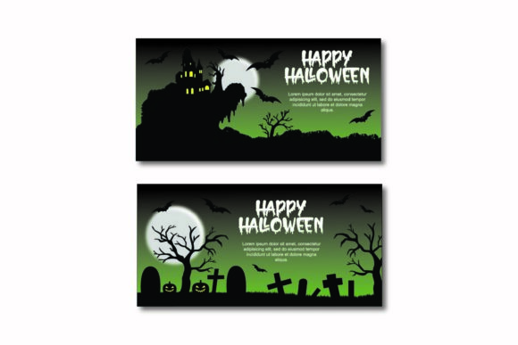 Halloween Poster Graveyard Illustrations: Graphics & Design Review