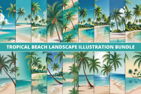 Tropical Beach Scene Clipart Set Review