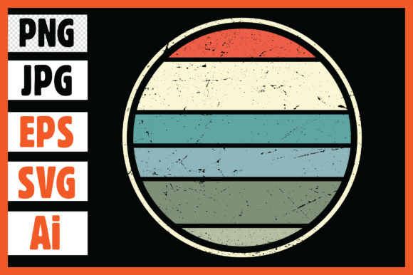 Vintage Retro Striped Illustrations: Graphics for Handmade Products